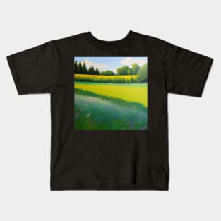 Painting-Styled Meadow Scenery Kids T-Shirt
